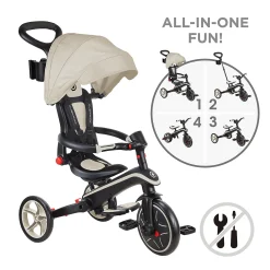 4 in 1 Explorer Trike Taupe faltbar