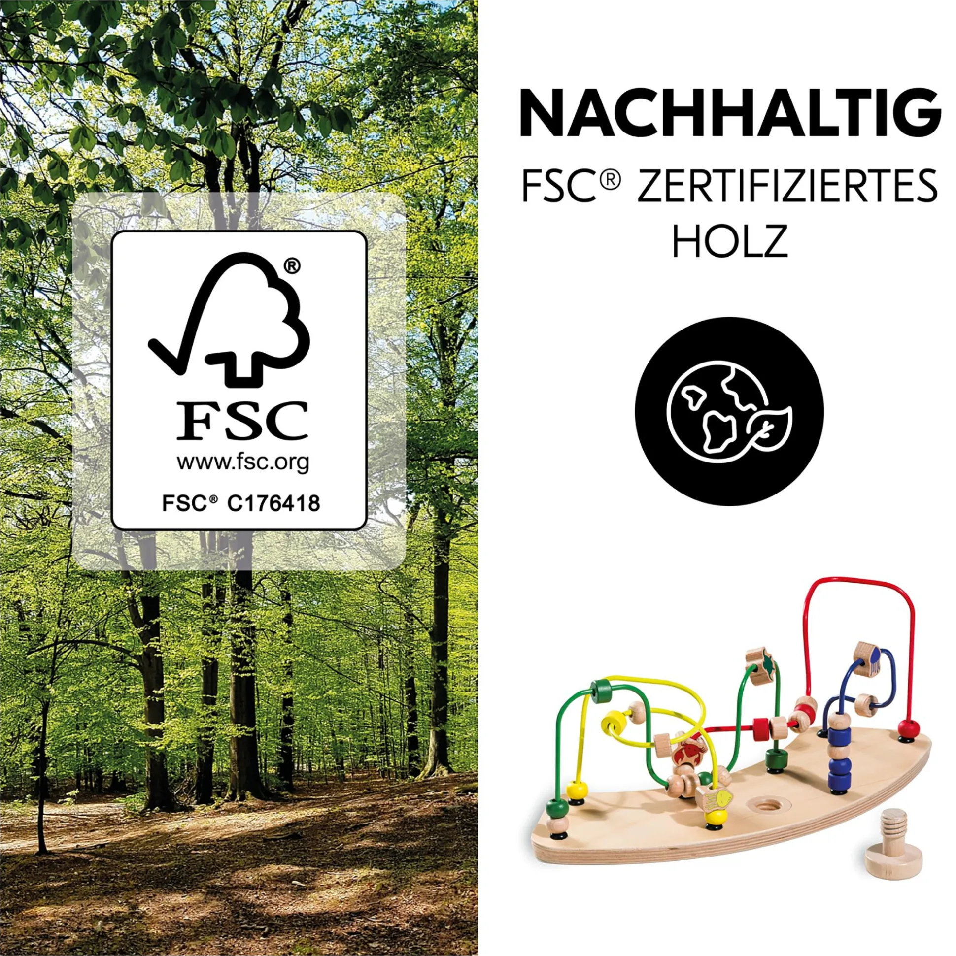 Alpha Play Moving Water Animals Holzaufsatz