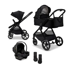 AURA 2 in 1 Kombi-Kinderwagen Onyx mit Babyschale Cosmo 2.0