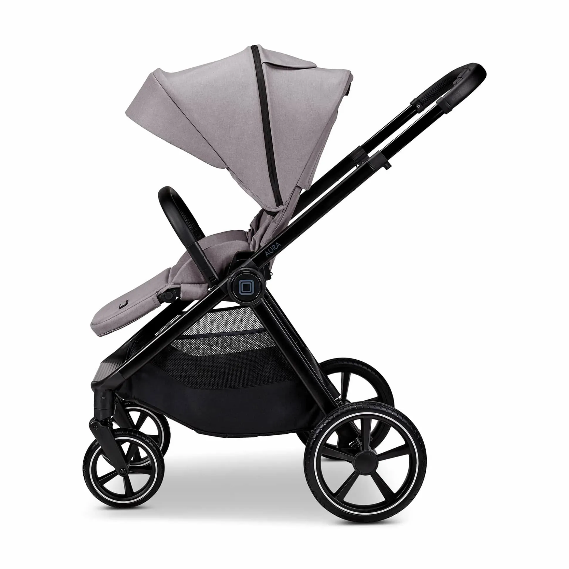 AURA 2 in 1 Kombi-Kinderwagen Stone mit Babyschale Cosmo 2.0