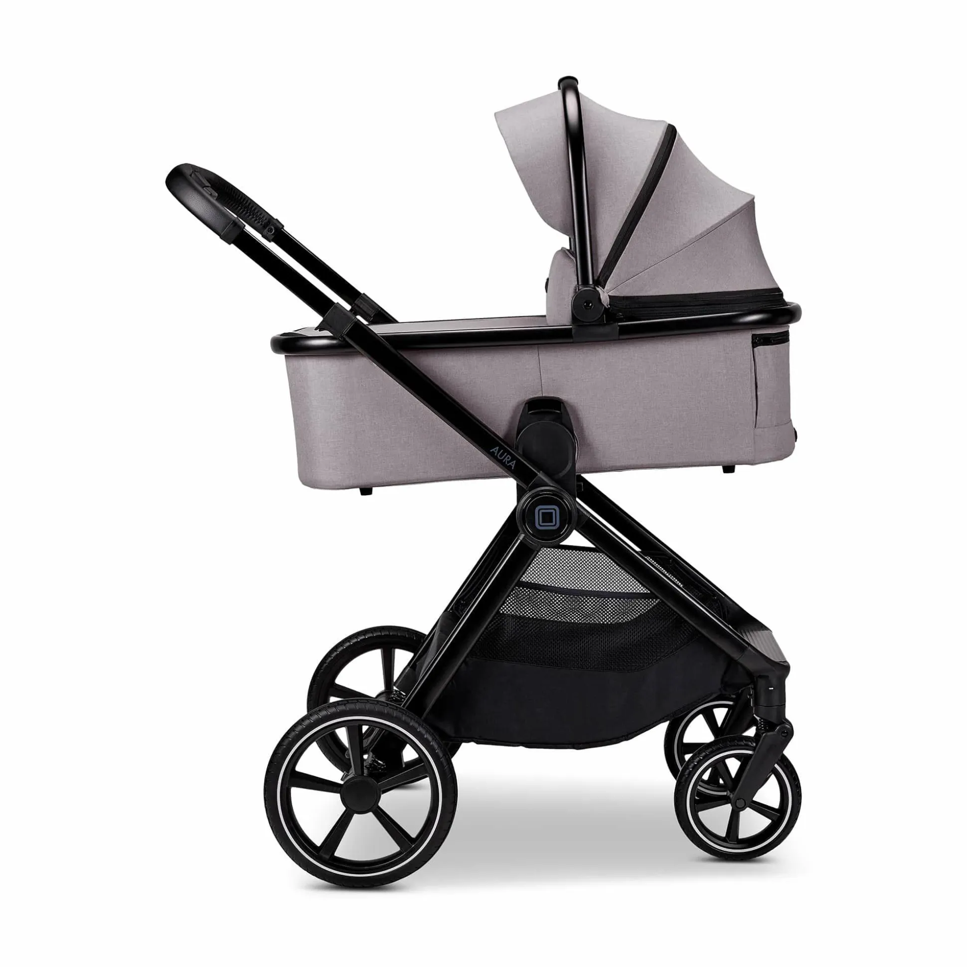 AURA 2 in 1 Kombi-Kinderwagen Stone mit Babyschale Cosmo 2.0