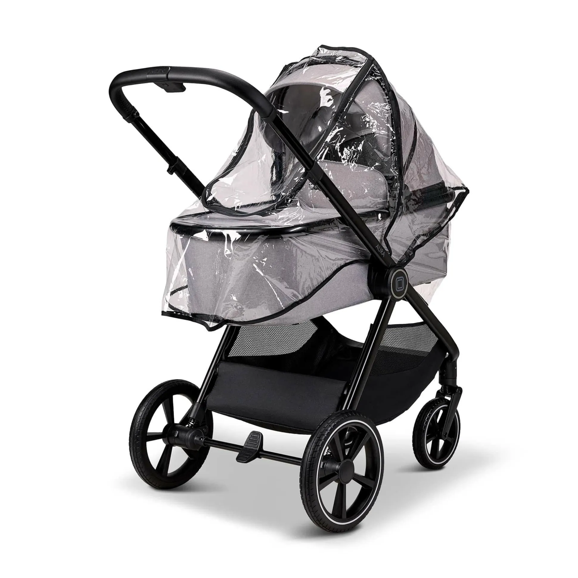 AURA 2 in 1 Kombi-Kinderwagen Stone mit Babyschale Cosmo 2.0