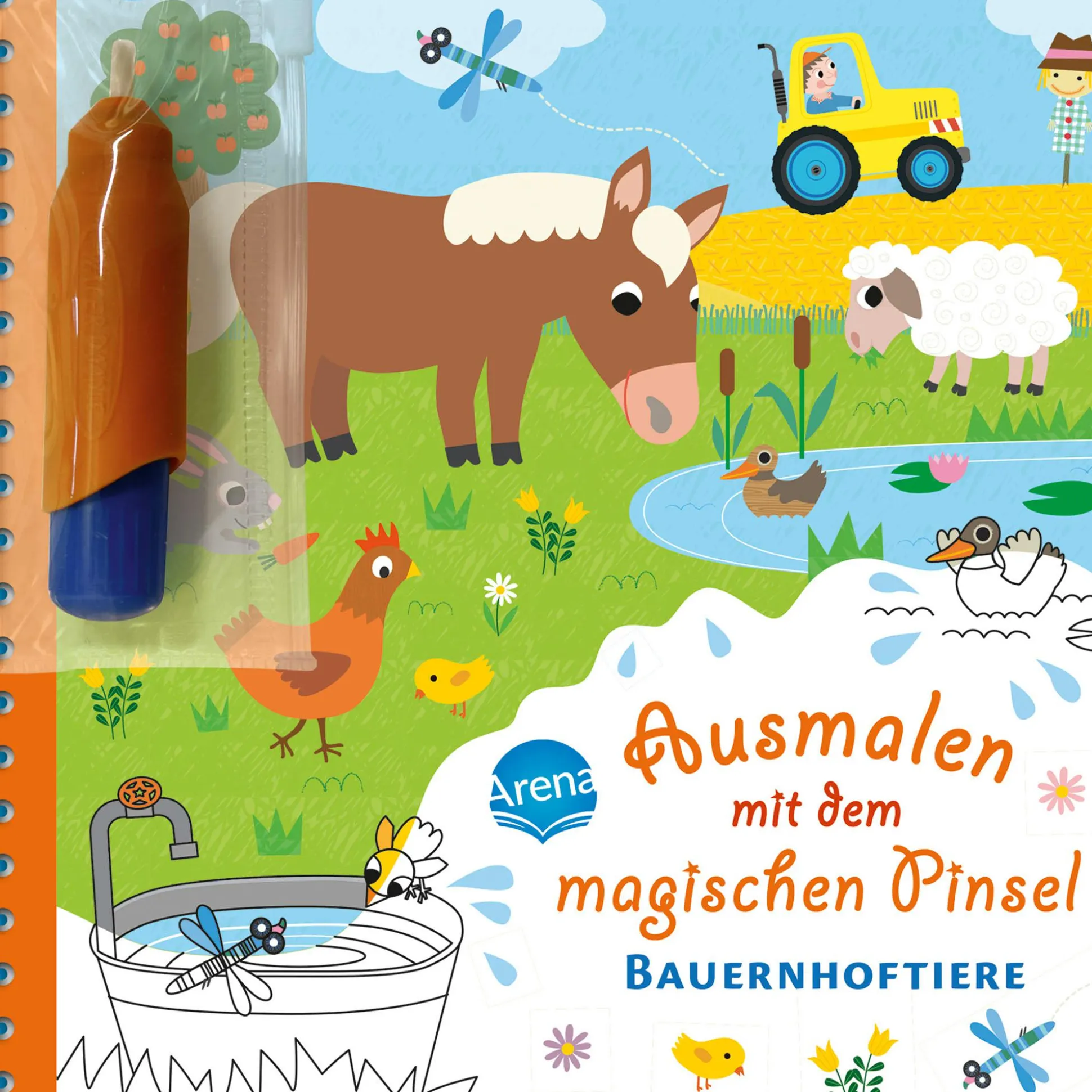 Ausmalen mit dem magischen Pinsel - Bauernhof