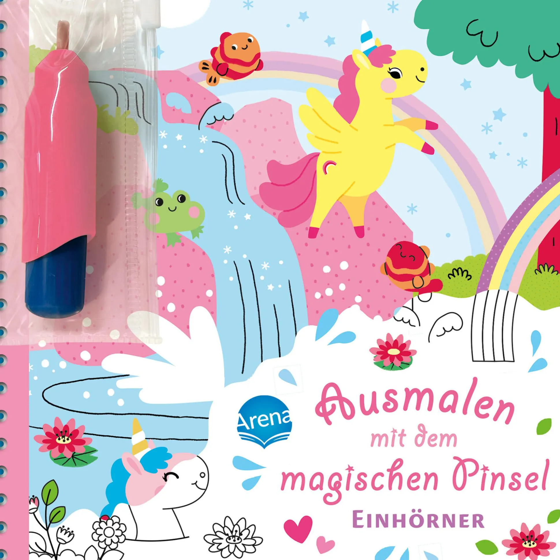 Ausmalen mit dem magischen Pinsel - Einhörner