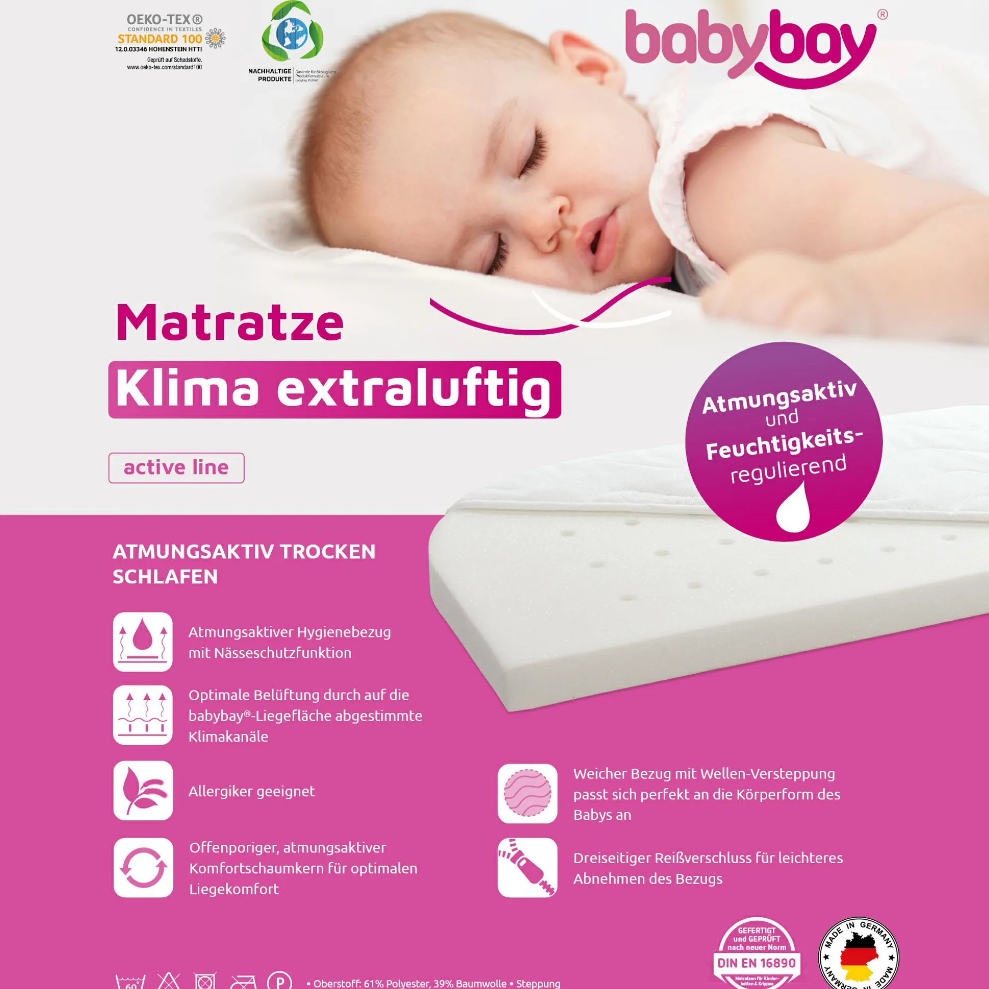 babybay Matratze Klima extraluftig Original