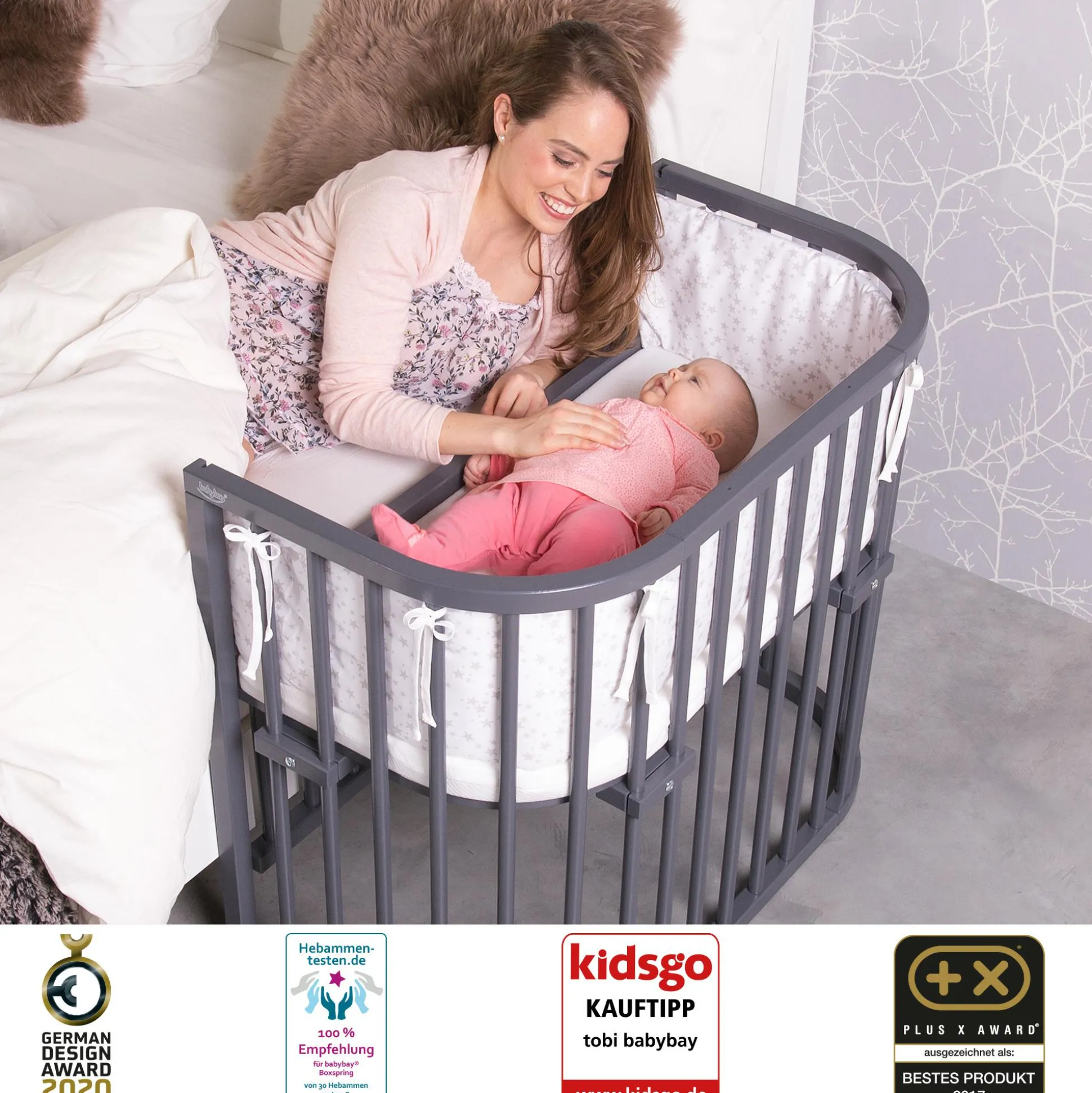Babybay Maxi Comfort Plus Schiefergrau