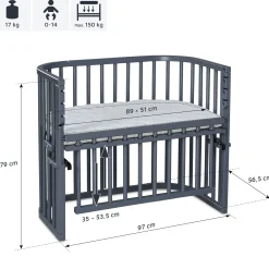 Babybay Maxi Comfort Plus Schiefergrau