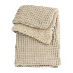 Babydecke Waffel Teddy Sand