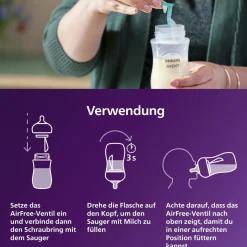 Babyflasche Natural Response AirFree Gr.3 260ml Elefant SCY673/81