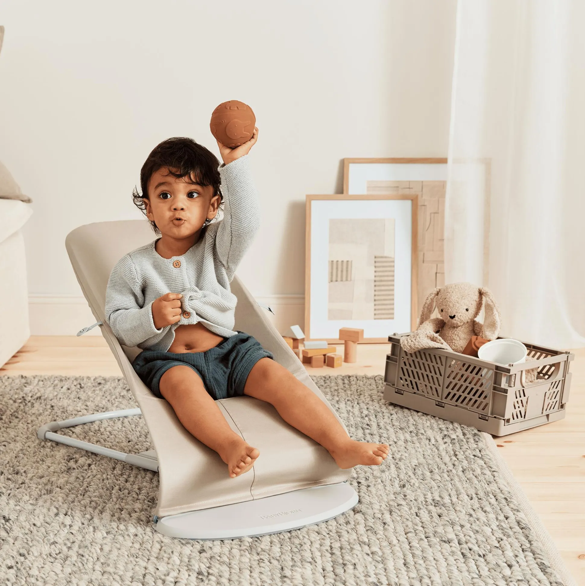 Babywippe Balance Soft Beige/Grey