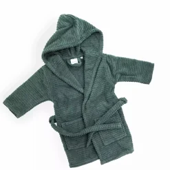 Bademantel Stripes up/down dunkelgrün Gr. 86