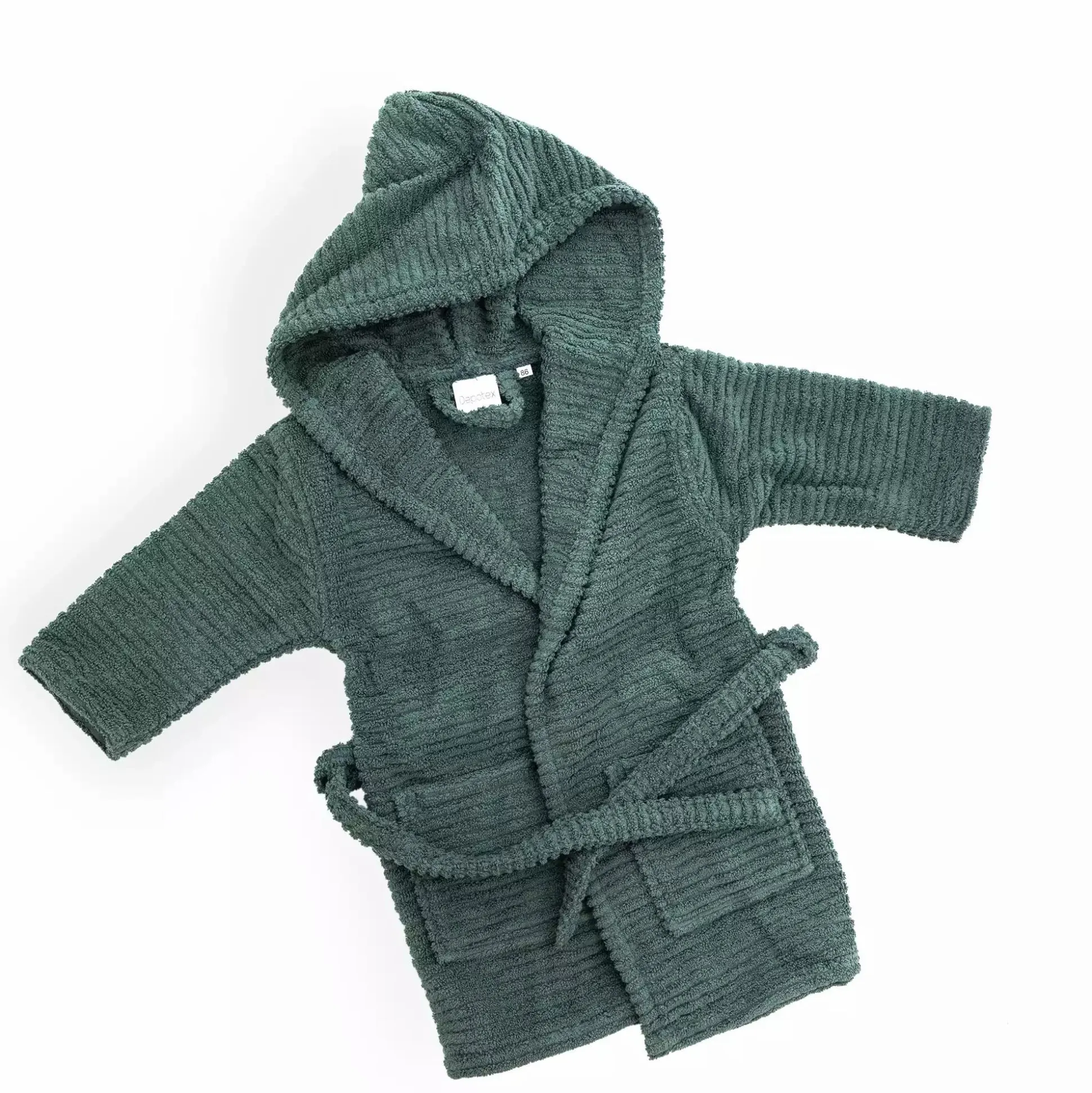 Bademantel Stripes up/down dunkelgrün Gr. 86