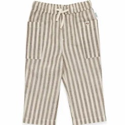 Baumwoll/Leinen-Hose Streifen