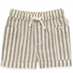 Baumwoll/Leinen-Shorts Streifen
