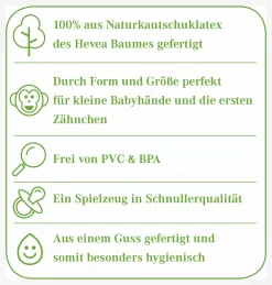 Beißring aus Naturkautschuk Flamingo Frieda