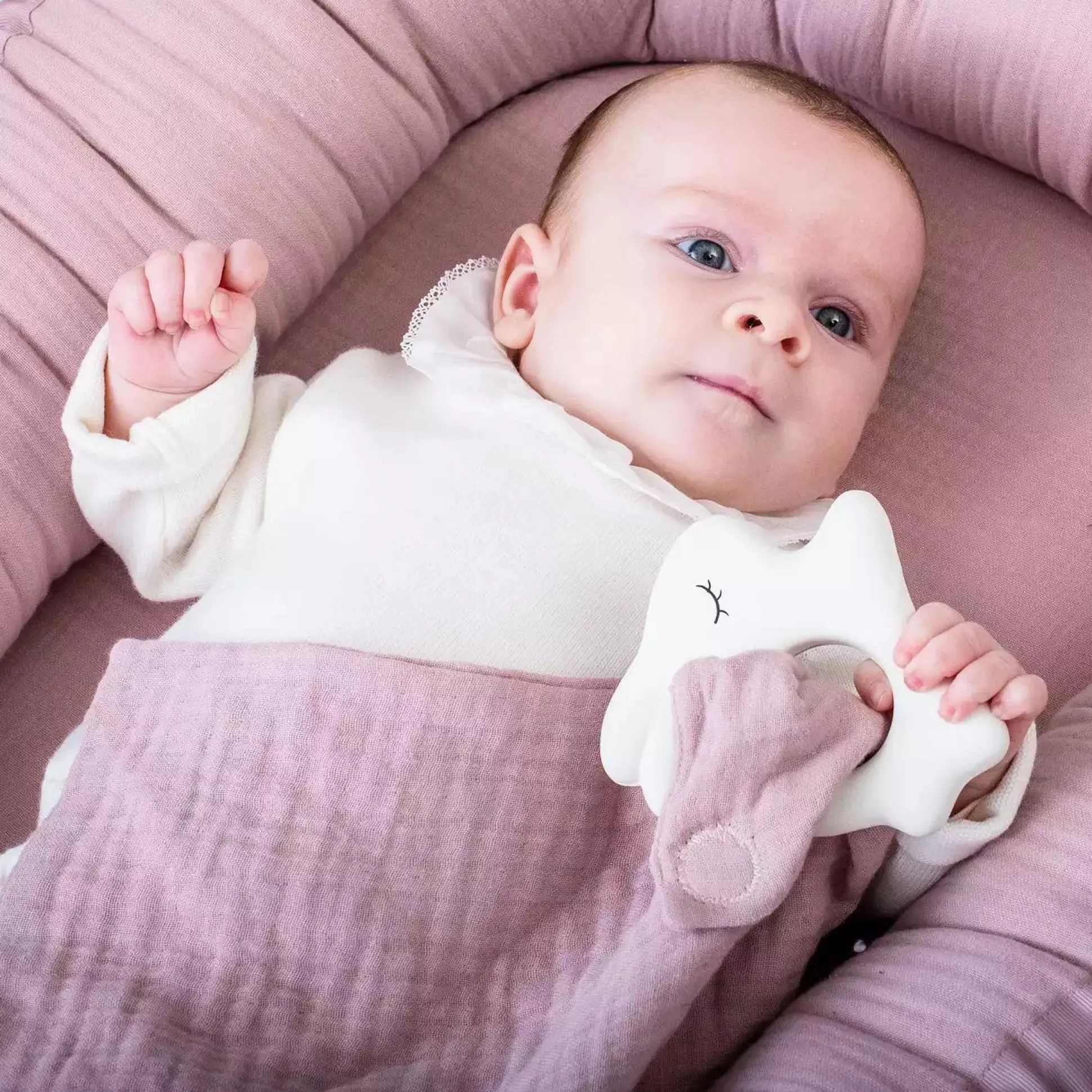 Beißring mit Tuch Hase