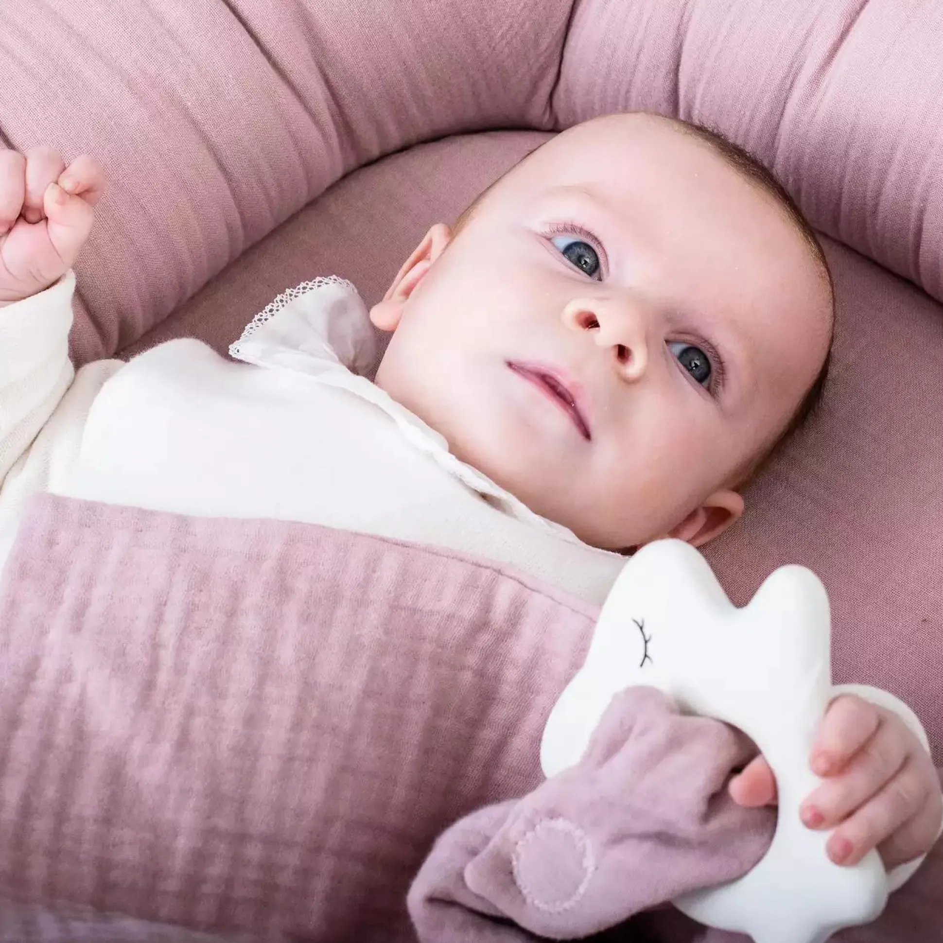 Beißring mit Tuch Hase