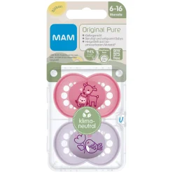 Beruhigungssauger Original matt Silikon 6-16 Monate 2 Stück Reh/Vogel