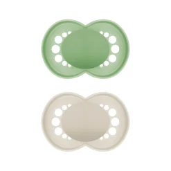 Beruhigungssauger Original matt plain Silikon ab 16 Monate 2 Stück grün/beige