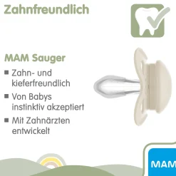 Beruhigungssauger Original matt plain Silikon ab 16 Monate 2 Stück grün/beige