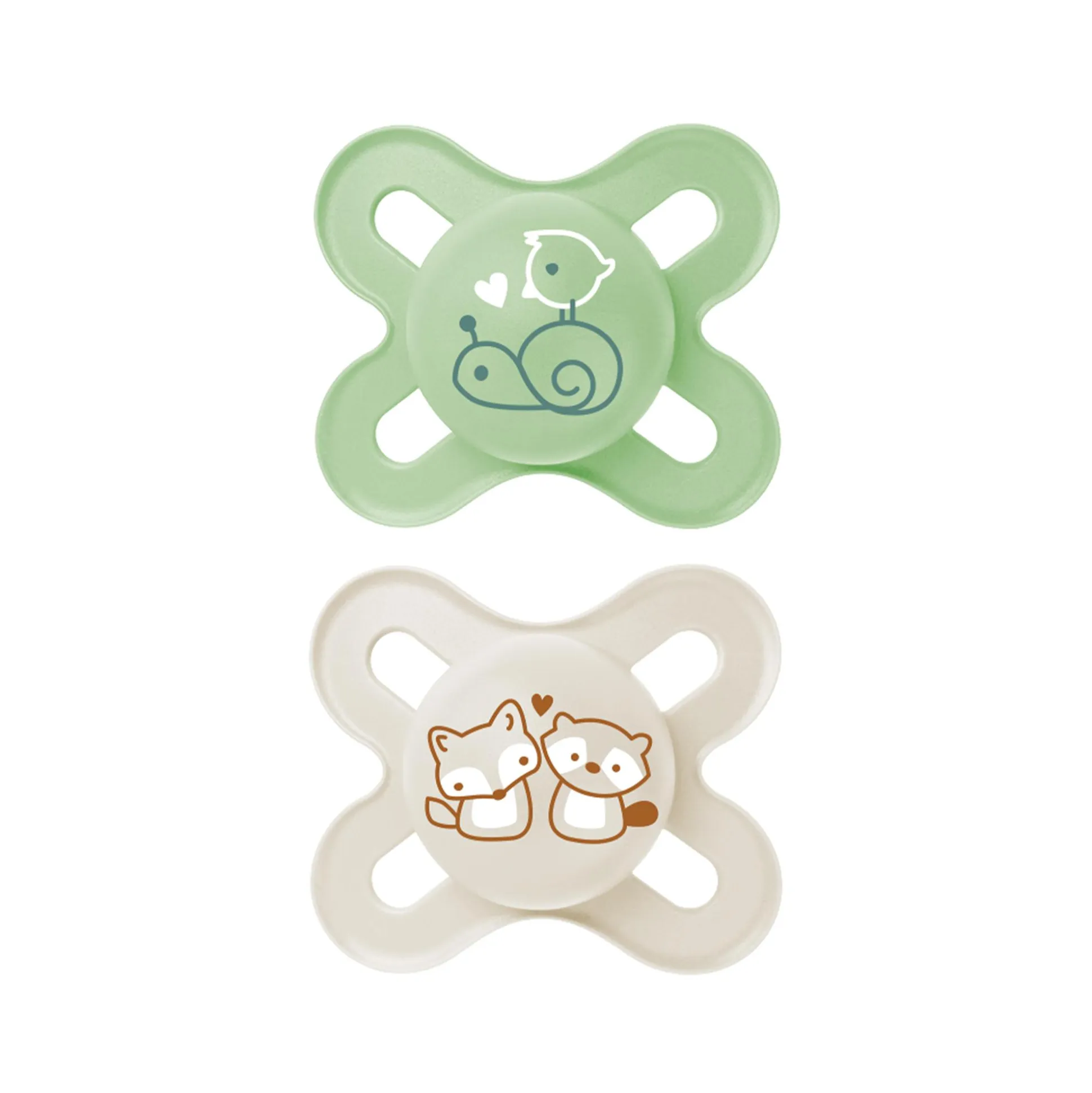 Beruhigungssauger Original Start Silikon 0-2 Monate 2 Stück Schnecke/Fuchs
