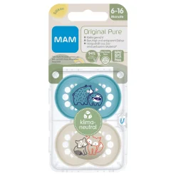 Beruhigungssauger Original matt Silikon 6-16 Monate 2 Stück Bär/Fuchs