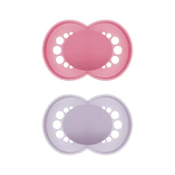 Beruhigungssauger Original matt plain Silikon ab 16 Monate 2 Stück pink/lila