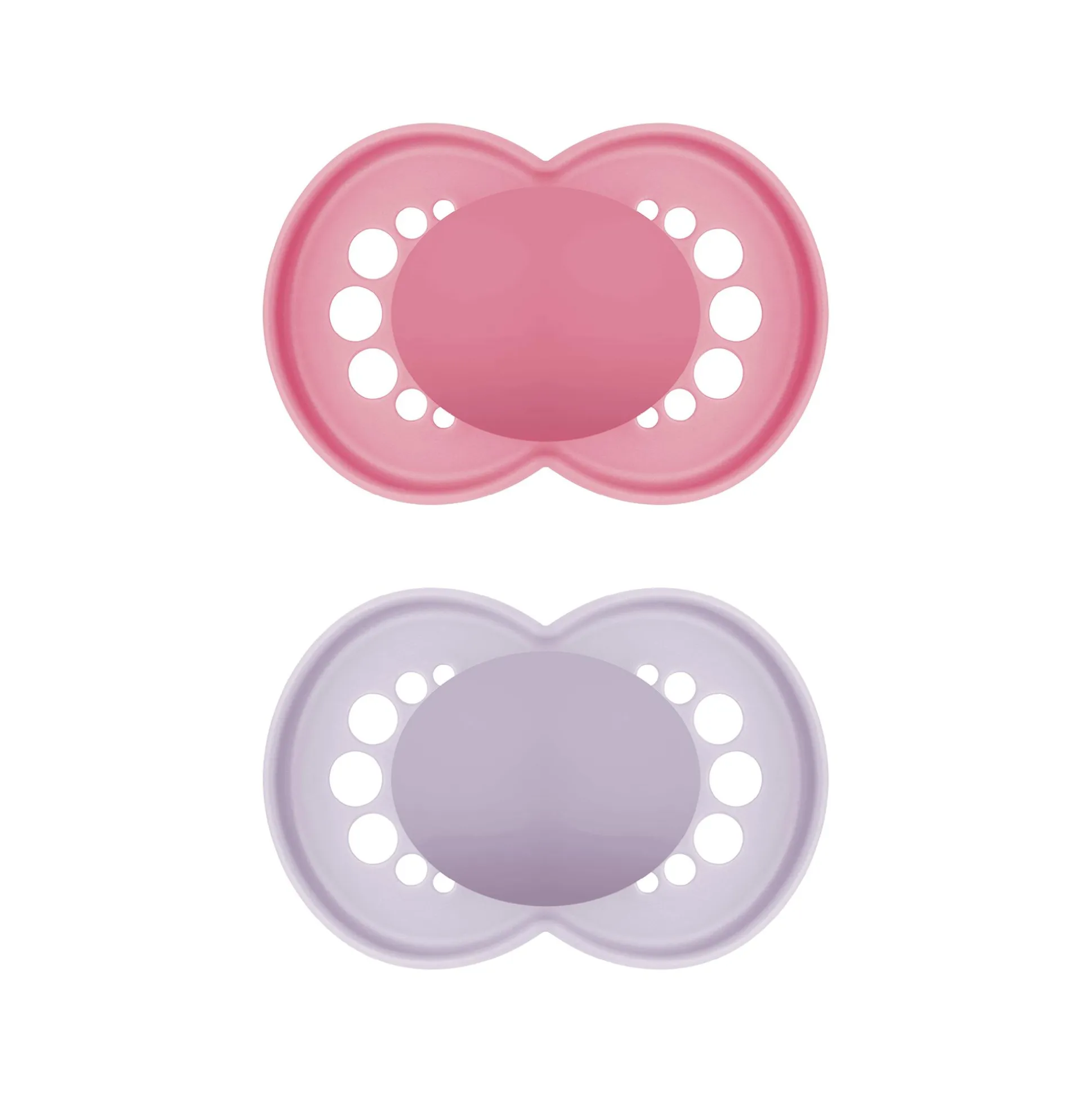 Beruhigungssauger Original matt plain Silikon ab 16 Monate 2 Stück pink/lila