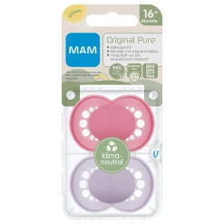 Beruhigungssauger Original matt plain Silikon ab 16 Monate 2 Stück pink/lila