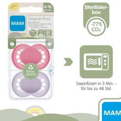 Beruhigungssauger Original matt plain Silikon 6-16 Monate pink/lila