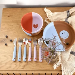 Besteckset Happy Rascals Smile Heart Lavender
