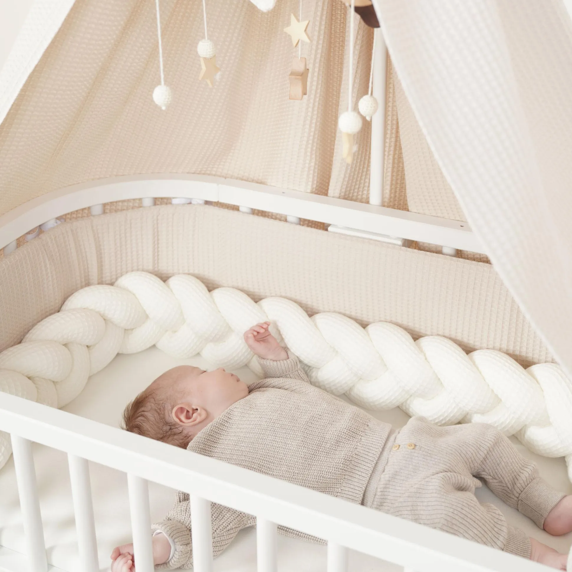 Bettschlange geflochten Ivory 180 cm