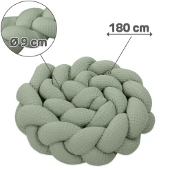 Bettschlange geflochten Jadegreen 180 cm