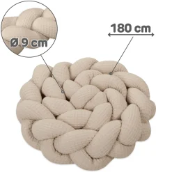 Bettschlange geflochten Sand 180 cm