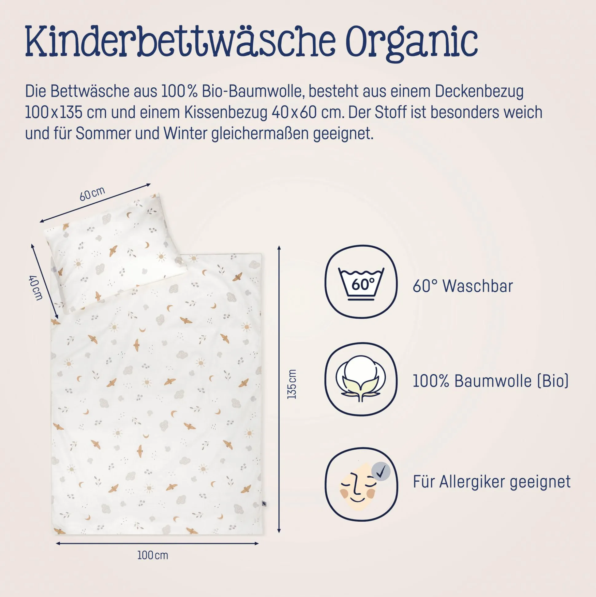 Bettwäsche Organic Night & Day 100x135 cm