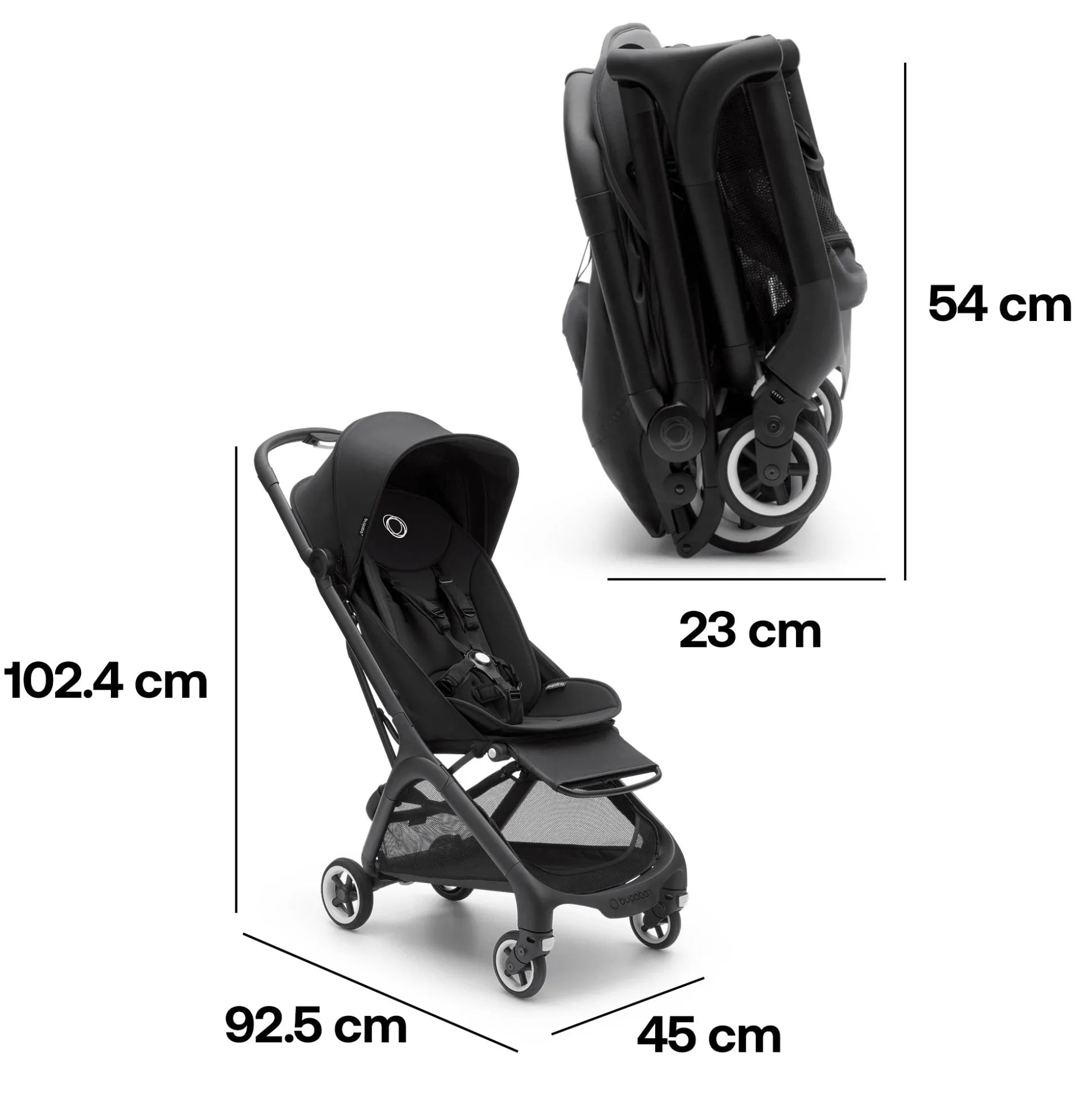 Butterfly Reise-Kinderwagen Midnight Black