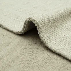 Decke Grain Knit Olive Green 75 x 100 cm