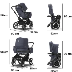 Donkey 5 Mono-Kinderwagen, erweiterbar, Stormy Blue