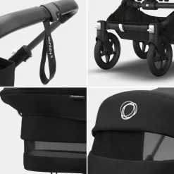 Donkey 5 Mono-Kinderwagen, erweiterbar, Midnight Black