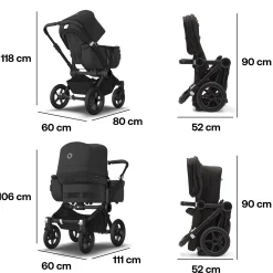 Donkey 5 Mono-Kinderwagen, erweiterbar, Midnight Black