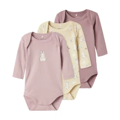 3er Pack Langarmbodys Häschen