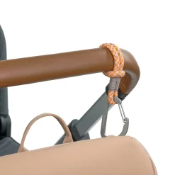 2er Set Kinderwagenhaken Beige Orange