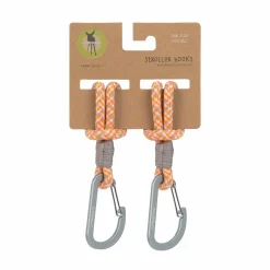 2er Set Kinderwagenhaken Beige Orange