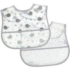 2er Set Klettlätzchen Wal