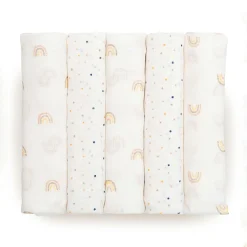 5er Set Mulltücher Regenbogen