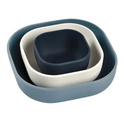 3er Set Silikon-Schüssel Dunkelblau/Cotton/Batikblau