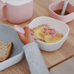 3er Set Silikon-Schüssel Velvet Grau/Cotton/Hellrosa