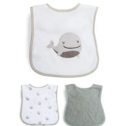 3er-Pack Klettlätzchen Wal