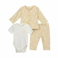 3er-Set Kurzarmbody, Hose und Jacke Schwan