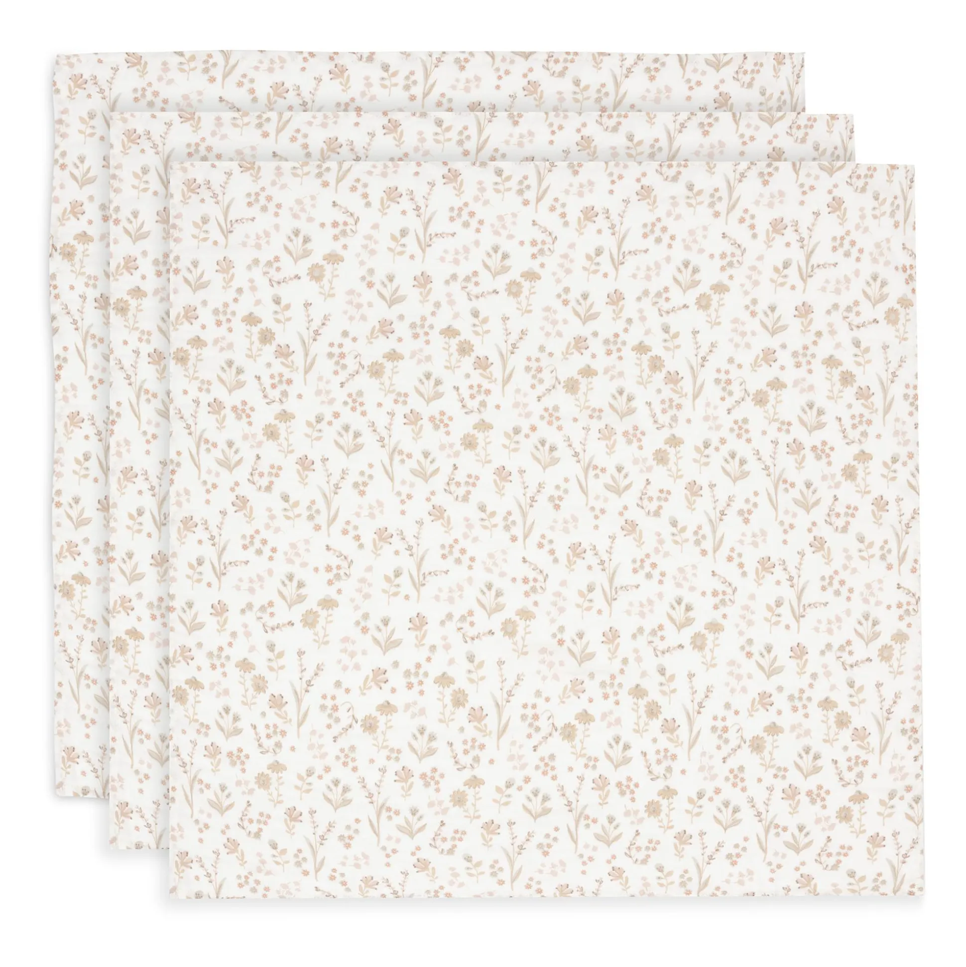3er-Set Mulltücher Bloomy 70 x 70 cm